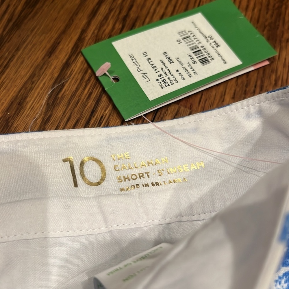 Lilly Pulitzer Callahan Shorts Resort White and Blue On a Roll size 10 NWT - Picture 5 of 8